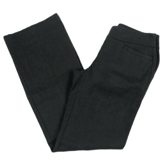 Ann Taylor Loft Womens Black Julie Fit Flat Front Tall Linen Trousers Size 0 - Picture 8 of 10